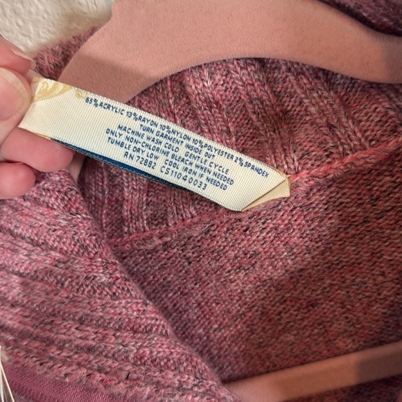 L.A. Blues Pink Gray Speckled Knit 2-Way Zipper Cardigan Sweater Size Medium NWT - Picture 3 of 6